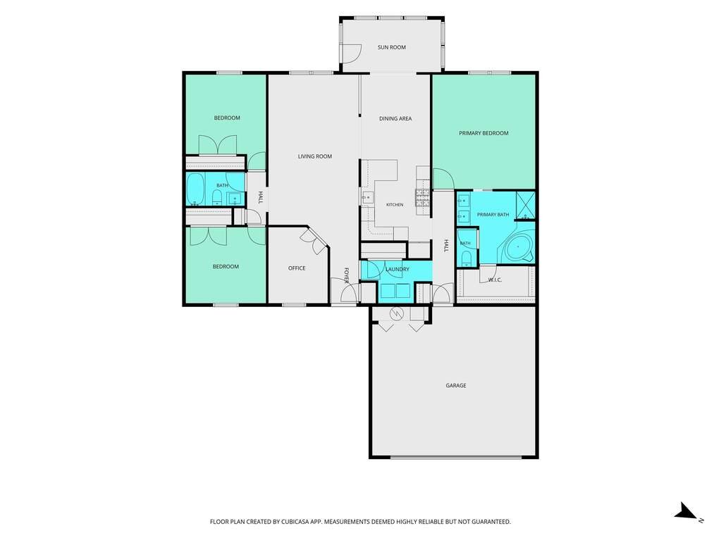 Floor plan of 6066 Buchanan Drive, one level with the garage